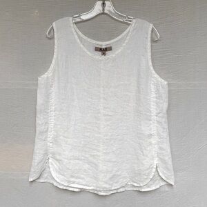 FLAX Linen Scallop Bottomed Tank Sz M NWOT